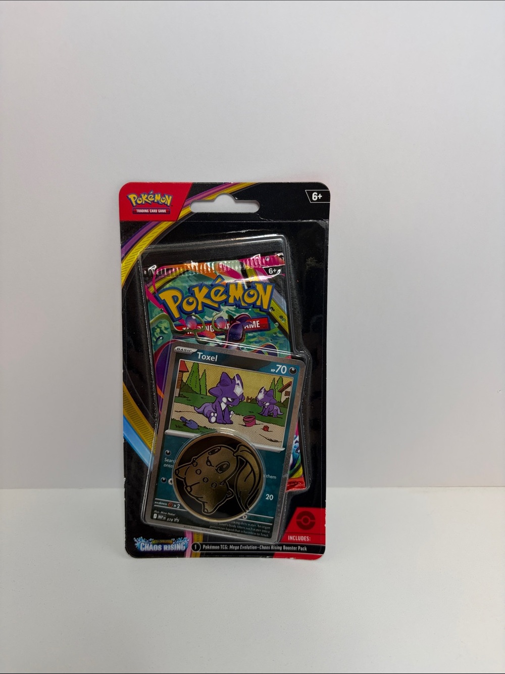 Pokemon Toxel Promo Card & Coin Pack - Black, Purple, Gold